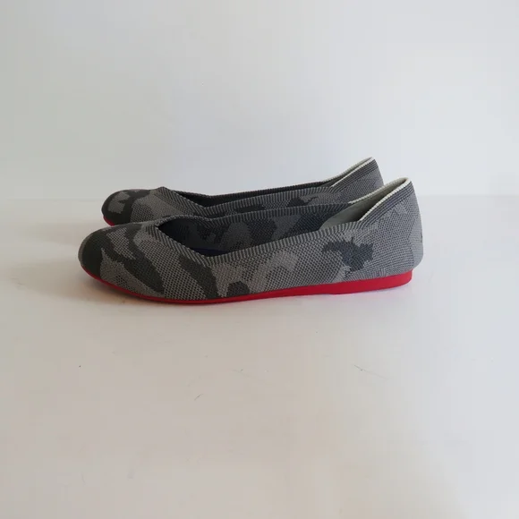 Rothy's Retired Gray Camo Round Toe Ballet Flats - Picture 8 of 12